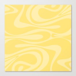 Mod Thang Retro Modern Abstract Pattern in Lemon Yellow Canvas Print