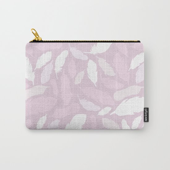 Feather Pattern Pink Carry-All Pouch