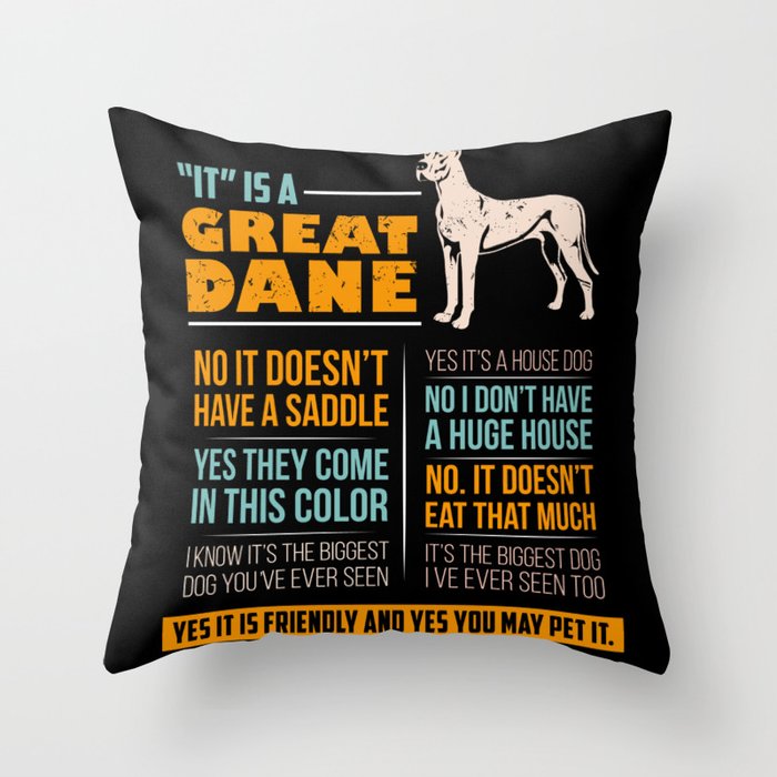 Great Dane Dog Puppy Gift for Dog Lovers & Owners Throw ...