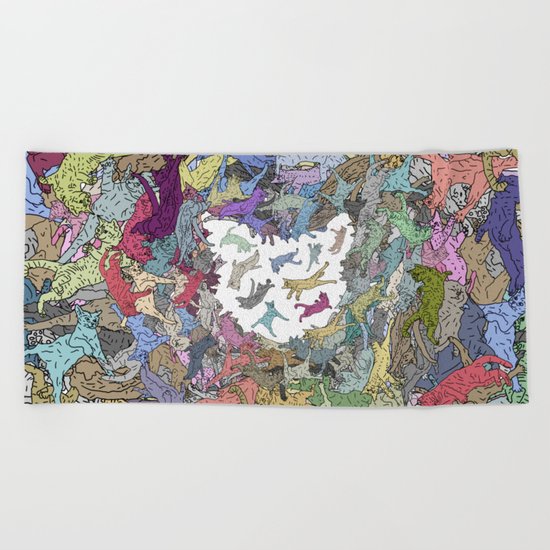 Cats Donut Galaxy - Rainbow Earth Beach Towel