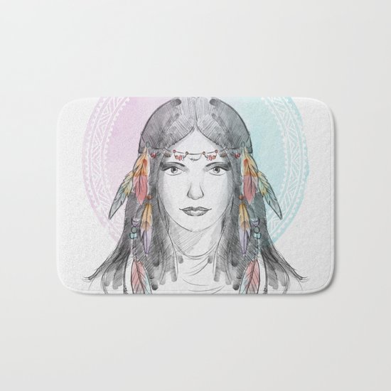 watercolor godess Bath Mat
