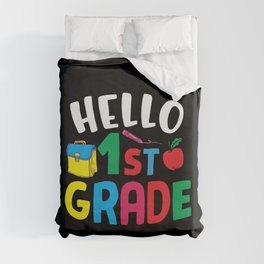 Hello 1st Grade Back To School Duvet Cover