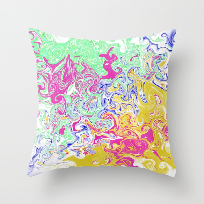 Psychedelic Smoke Throw Pillow