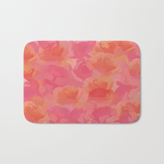 Soft Rose Bouquet Abstract Bath Mat