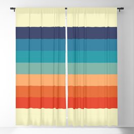 Retro Rainbow Stripes Blackout Curtain