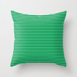 [ Thumbnail: Turquoise & Green Colored Striped Pattern Throw Pillow ]