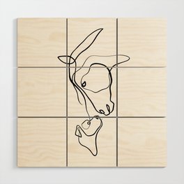 Horse and Dog One Line Contour Drawing Wood Wall Art