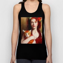 Woman with a Cat no. 1 Tank Top