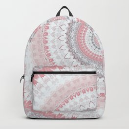 Boho Pink Silver Pastel Mandala Backpack