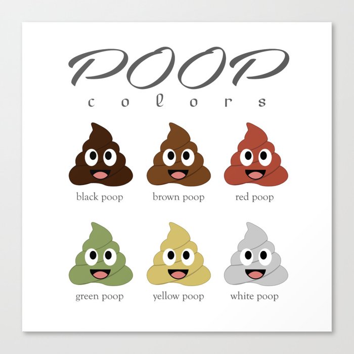 Poop colors- types of different types of faecal matter Canvas Print