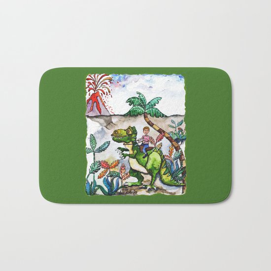 Dinosaur Rider Bath Mat