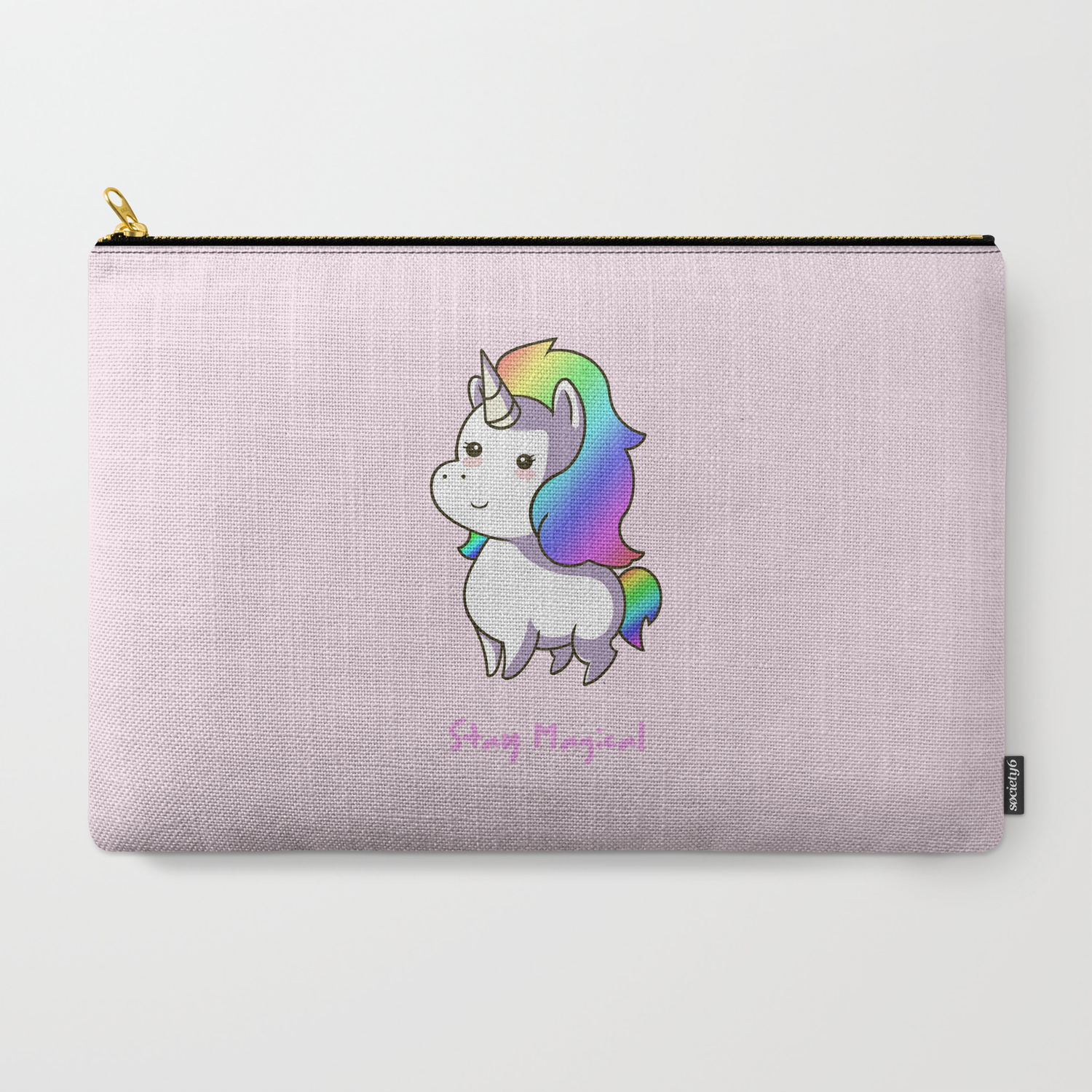 Super Cute Rainbow Unicorn Kawaii Carry All Pouch By