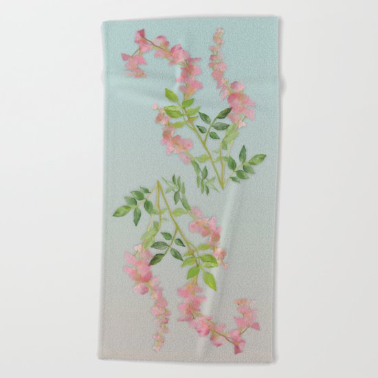 Pink Tiny Flowers Beach Towel