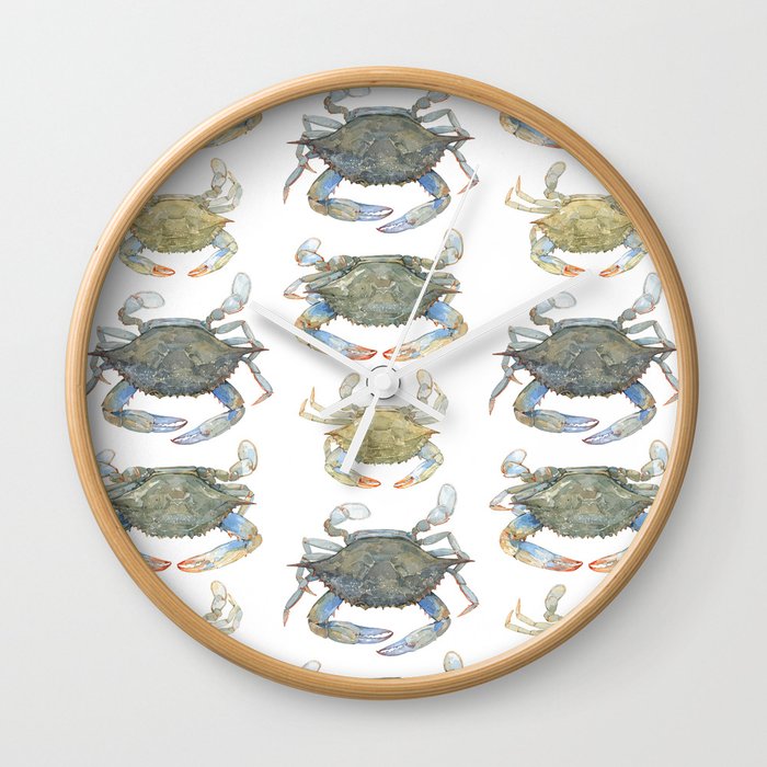 Blue Crabs Wall Clock
