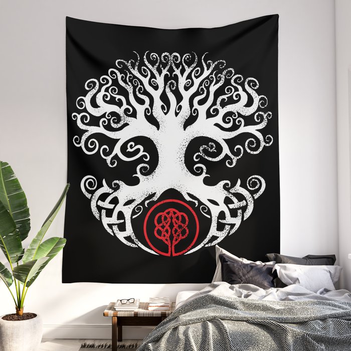 Norse Viking Shieldmaiden Wall Tapestry