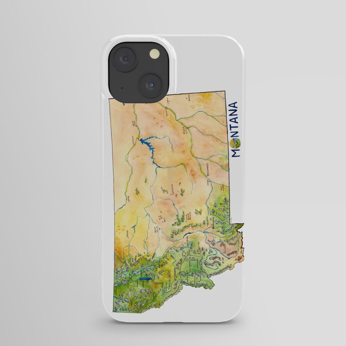 Montana Painted Map iPhone Case
