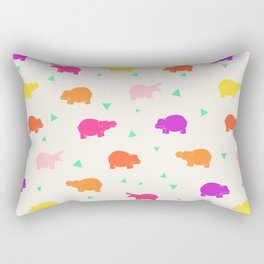 Hippo Party Rectangular Pillow