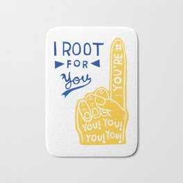 I Root For You Bath Mat | Athlete, Drawing, Blue, Basketball, Sport, Sports, Fan, Blockprinting, Blockprint, Athletics 