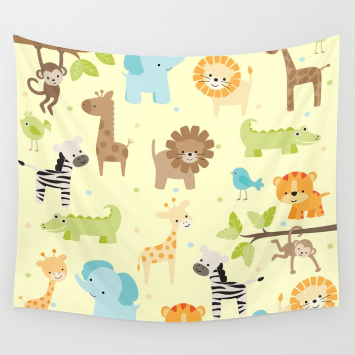 Jungle Animals Wall Tapestry