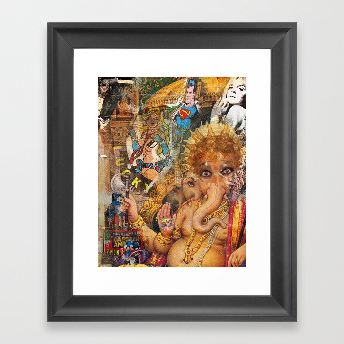 Lucky Latex Ganesh Framed Art Print