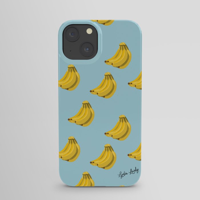 Bananas yellow- blue background iPhone Case