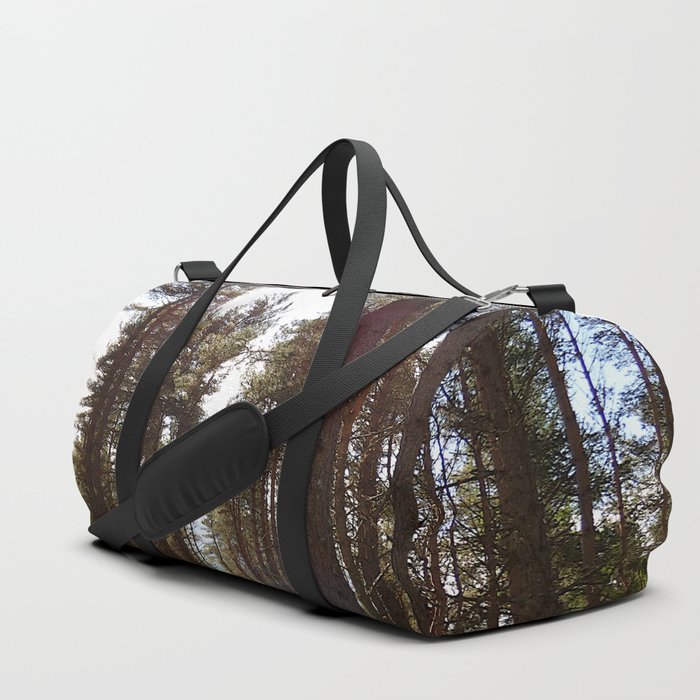 Spring Light in a Scottish Highlands Pine Tree Forest Duffle Bag