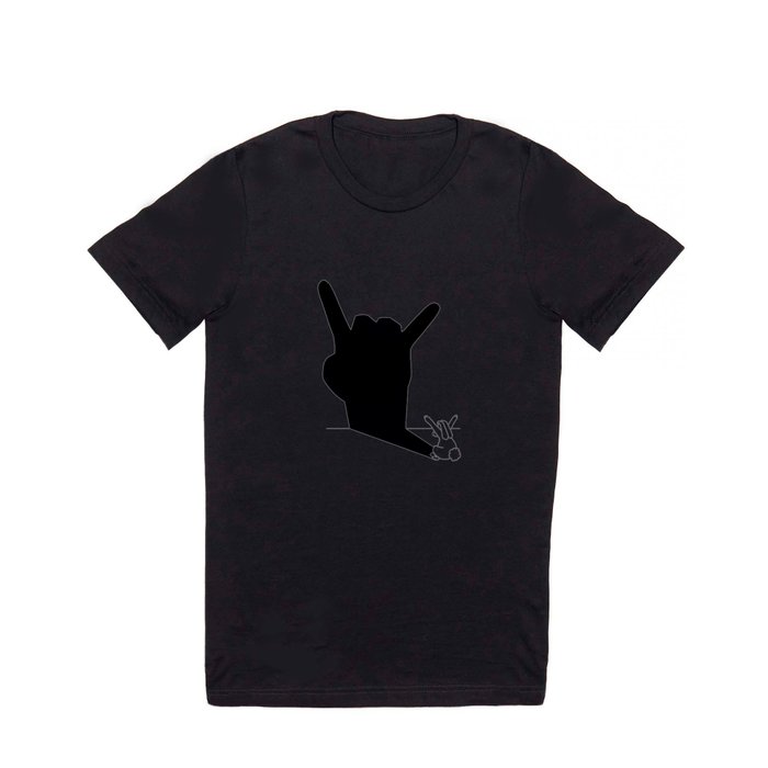Rabbit Rock and Roll Hand Shadow T Shirt