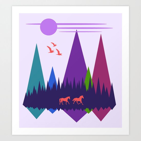 Two Horses Art Print