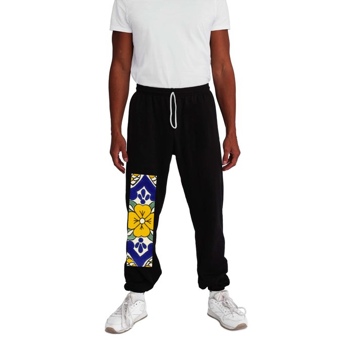 talavera mexican tile in yellow Sweatpants