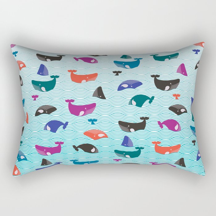 Whale Yes! Waves Rectangular Pillow
