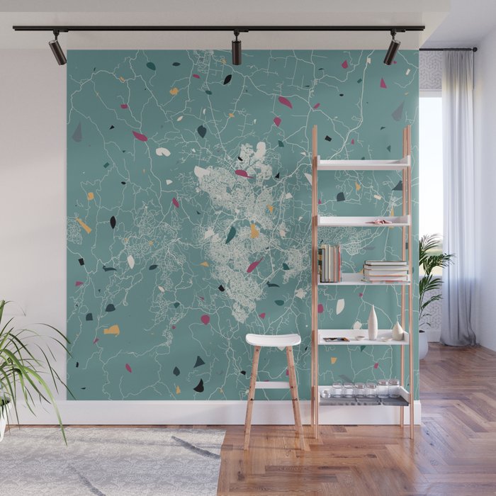 Canberra, Australia - Artistic Map Drawing - Vintage Wall Mural