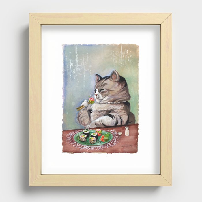 Sushi Cat- Fancy Feast Recessed Framed Print