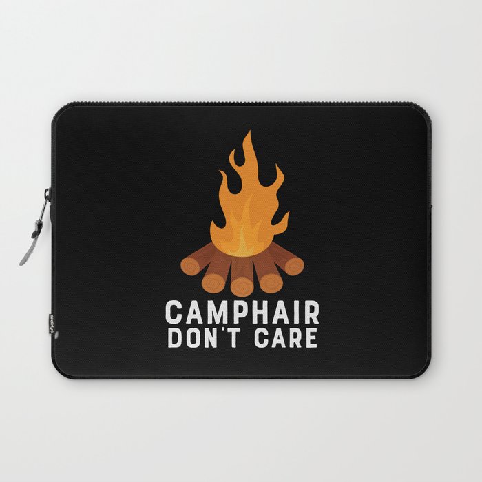 Camphair Don't Care Funny Camping Laptop Sleeve