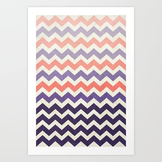 Pink Purple Chevron Art Print