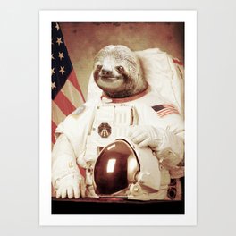 Sloth Astronaut Art Print