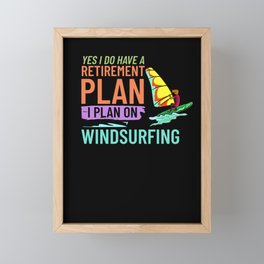 Windsurfing Board Sail Paddle Windsurfer Framed Mini Art Print