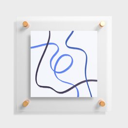 Blue Lines Abstract Modern Decor Floating Acrylic Print