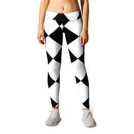 Large Diamonds - White and Black Leggings | Whitediamonds, Blackdiamonds, Checkerboard, Gray, Diamonds, Digital, Graphicdesign, Checkered, Other, White 