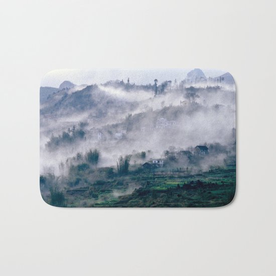Foggy Mountain of Sa Pa in VIETNAM Bath Mat