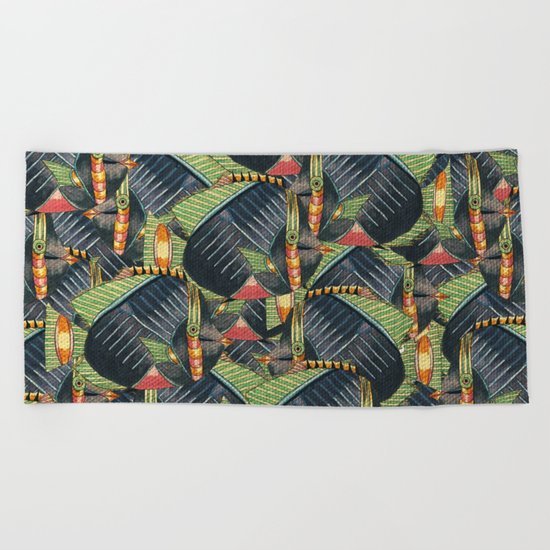 Crowd Fish 3 Beach Towel