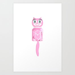 Pink Kit-Cat Clock Art Print