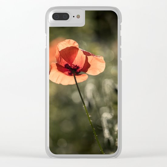 Enlightened Poppies at early backlight Clear iPhone Case