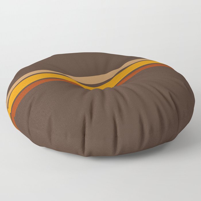 Retro trio on brown 4 Floor Pillow