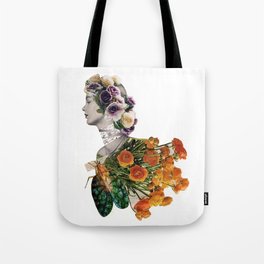Retro Floral Collage / you never brought me flowers so I became my own bouquet Tote Bag