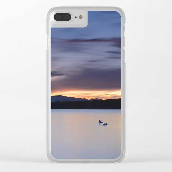 "Serenity lake". At sunset Clear iPhone Case