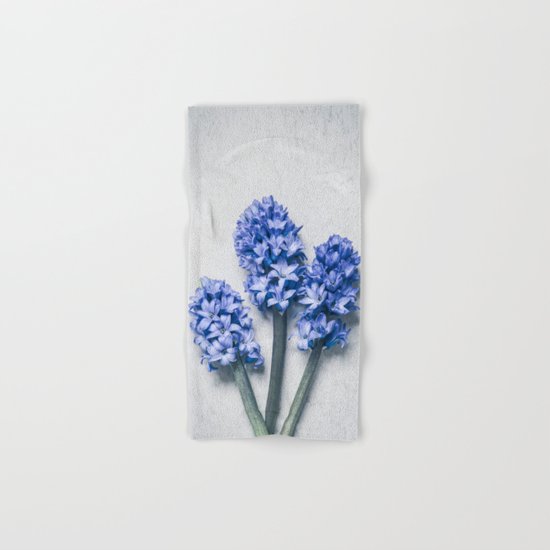 Three Blue Hyacinths Hand & Bath Towel