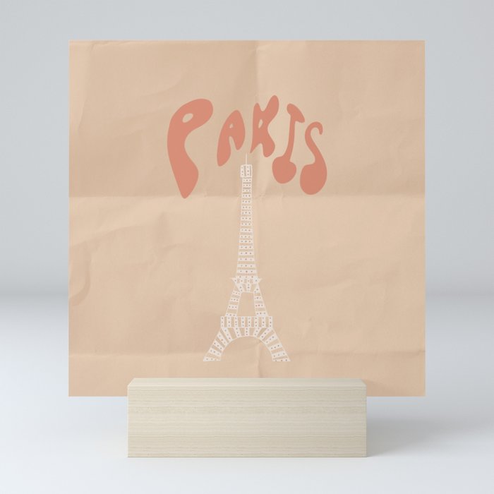 Paris on Parchment Paper Mini Art Print