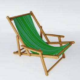 [ Thumbnail: Sea Green & Green Colored Striped Pattern Sling Chair ]