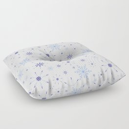 Christmas Pattern Floral Snowflake Purple Floor Pillow