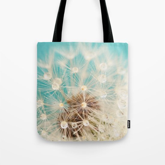 dandelion with waterdrops Tote Bag